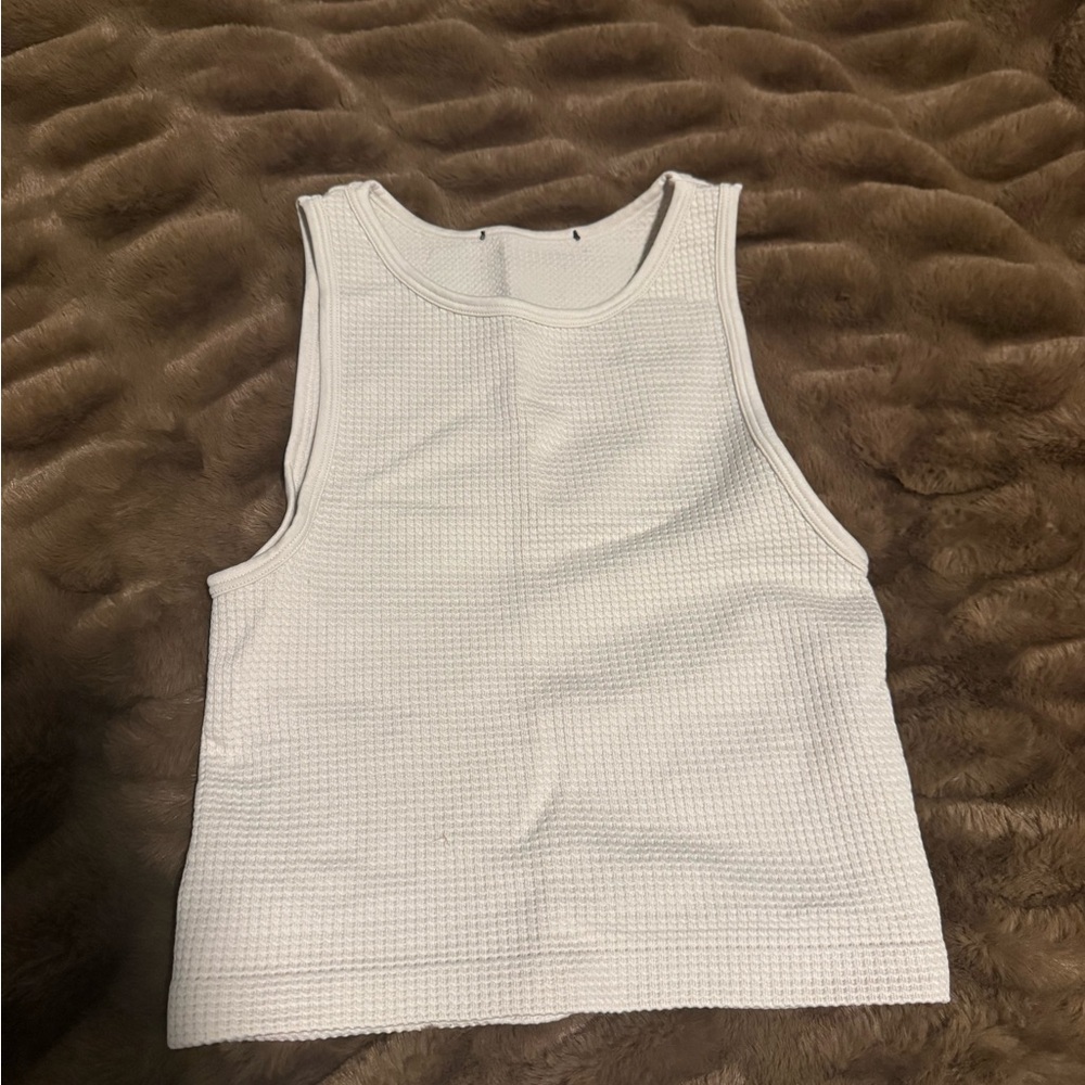 Forever 21 White Textured Tank Top